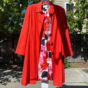 Sara Campbell Petites Red Orange Long Coat Size 6